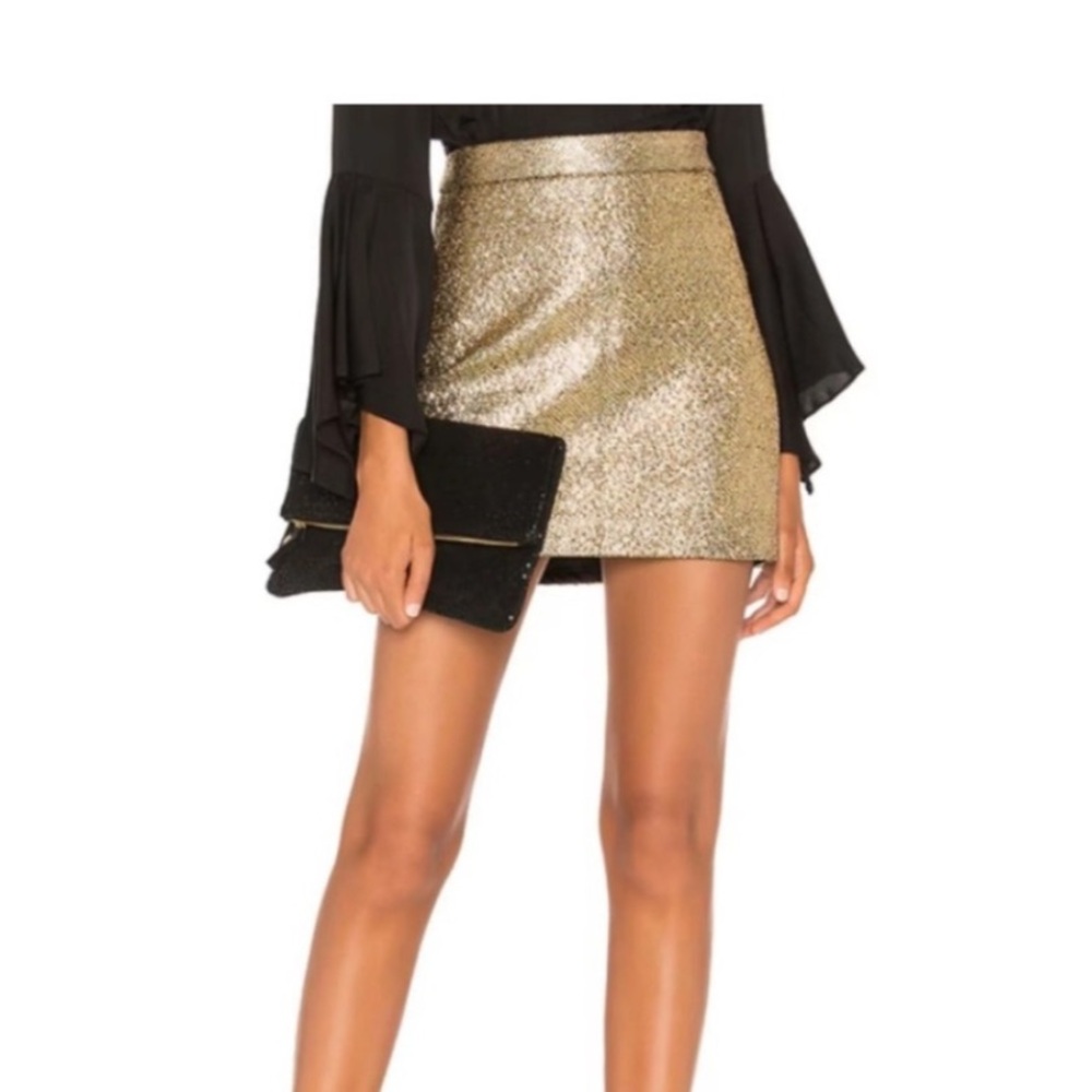 Milly Gold Mini Skirt Cocktail